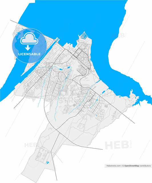 Chaykovsky, Perm Krai, Russia, high resolution vector map - Instant download PDF and JPG