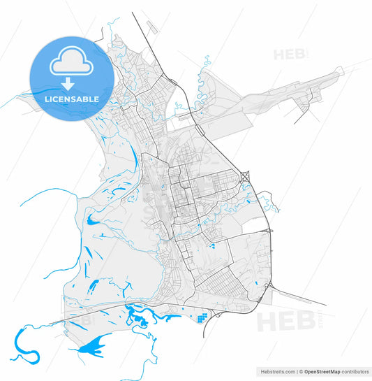 Novoaltaysk, Altai Krai, Russia, high resolution vector map - Instant download PDF and JPG