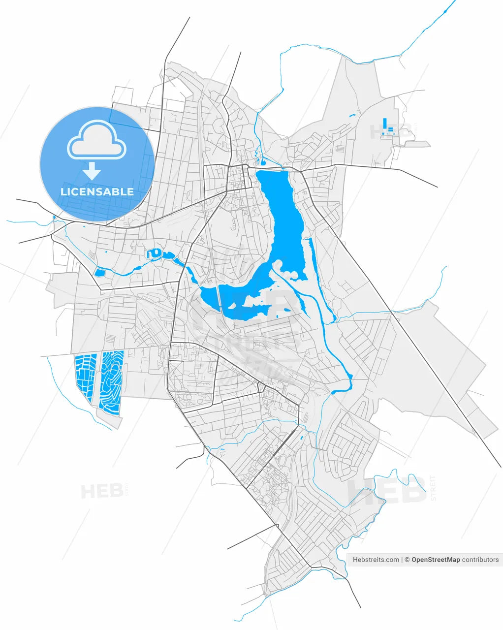 Smila, Cherkasy Oblast, Ukraine, high resolution vector map - Instant download PDF and JPG