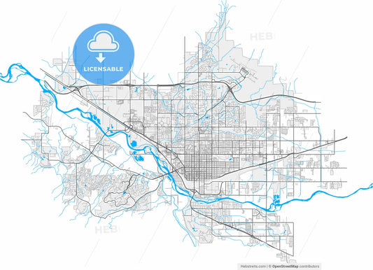 Grand Junction, Colorado, United States, high resolution vector map - Instant download PDF and JPG