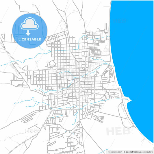 Granada, Granada, Nicaragua, city map with high resolution roads.