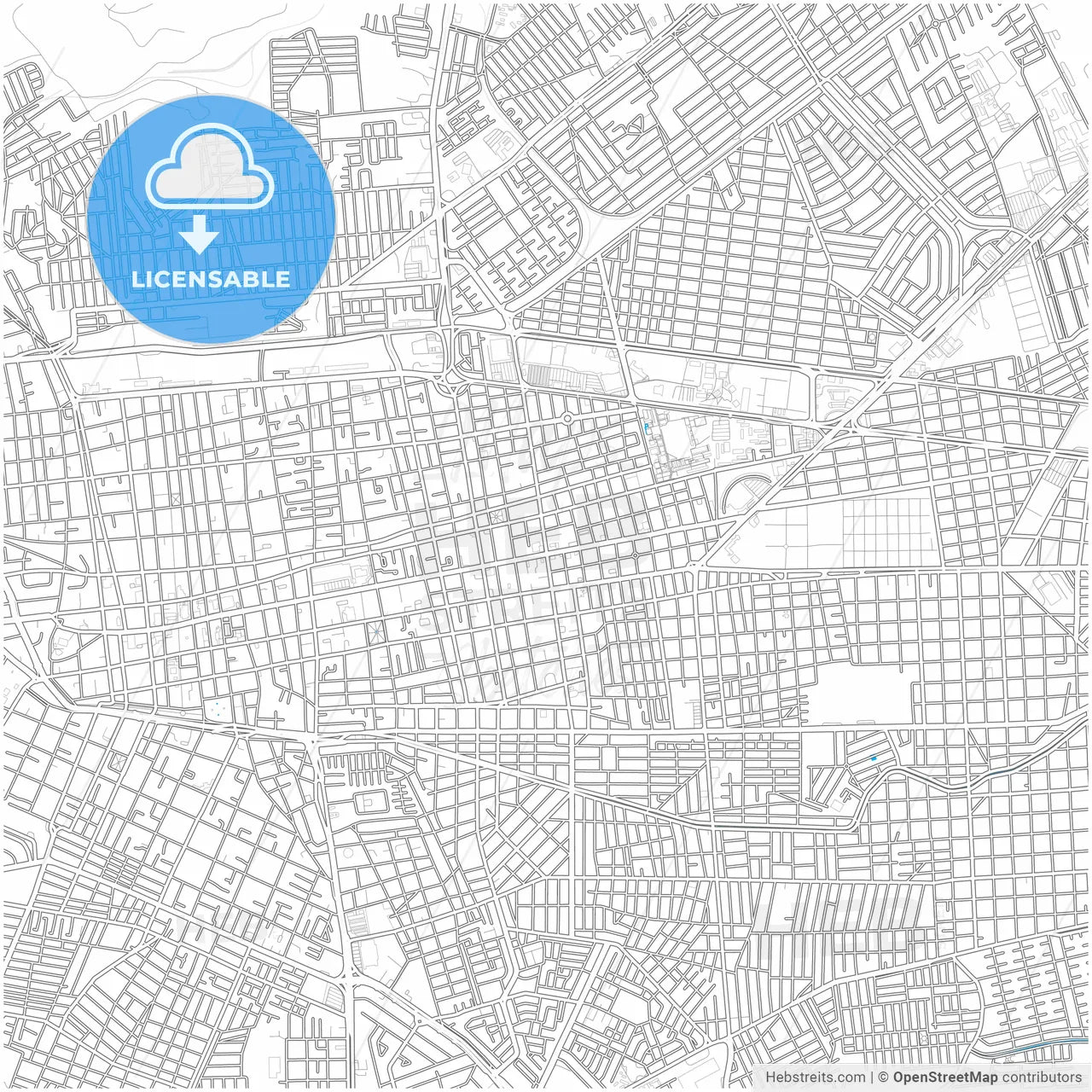 Durango, Durango, Mexico, city map with high resolution roads.