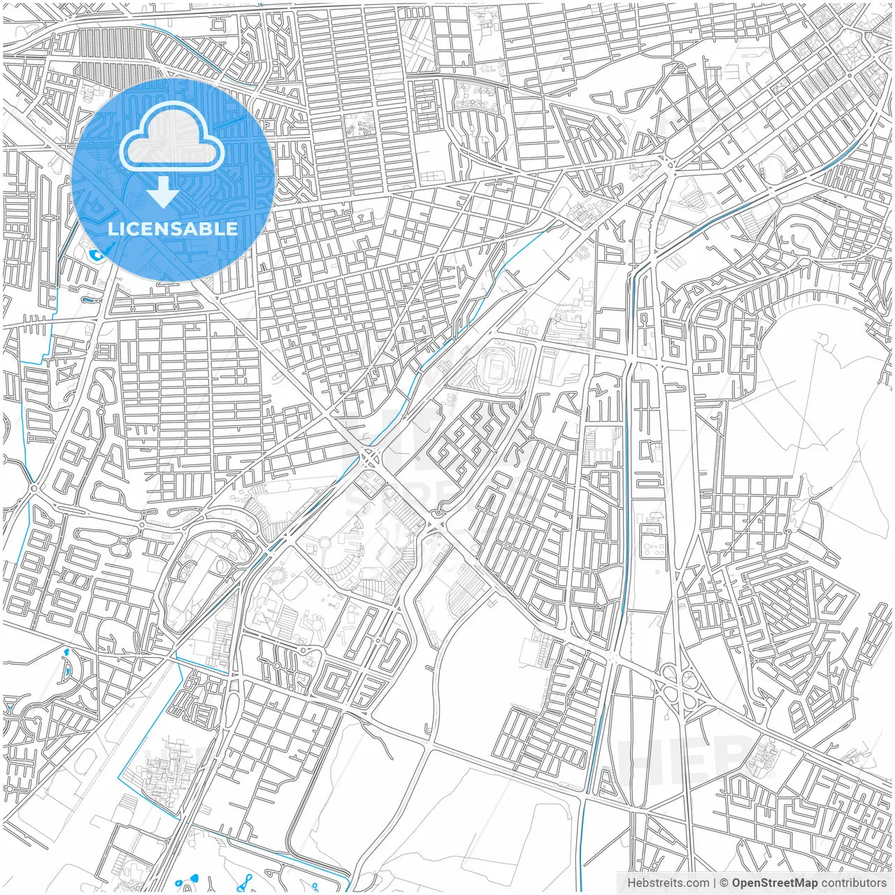 Pachuca, Hidalgo, Mexico, city map with high resolution roads.