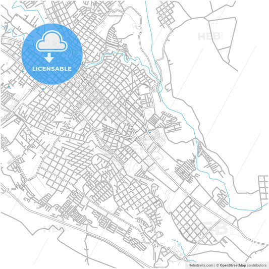 Córdoba, Veracruz, Mexico, city map with high resolution roads.