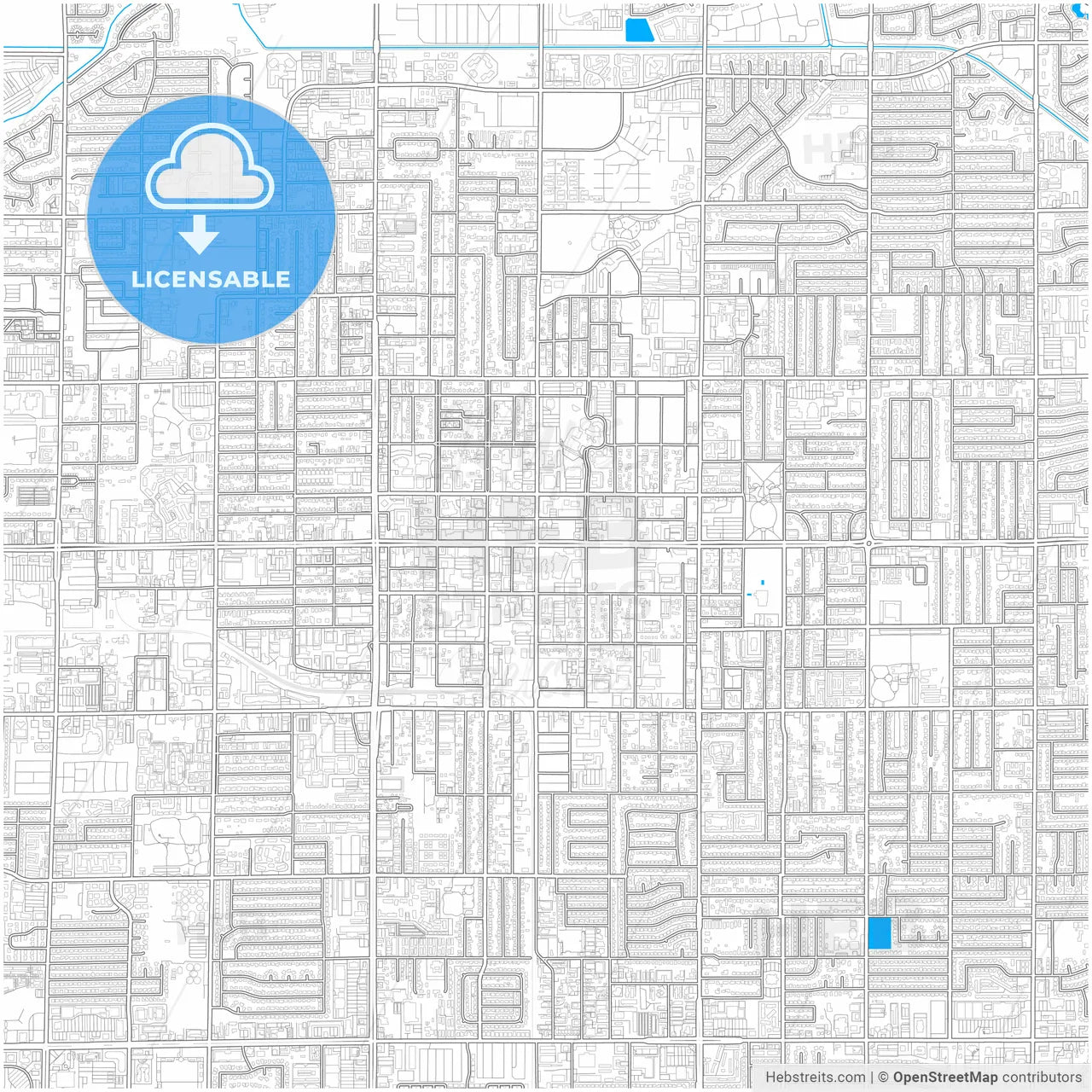 Mesa, Arizona, United States, city map with high resolution roads.