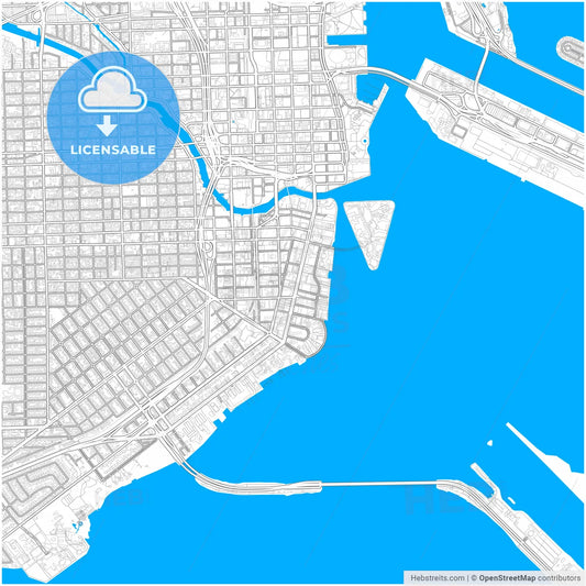 Miami, Florida, United States, city map with high resolution roads.