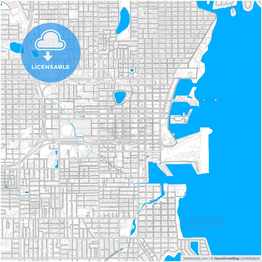 St. Petersburg, Florida, United States, city map with high resolution roads.