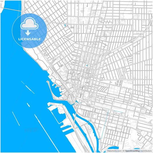 Buffalo, New York, United States, city map with high resolution roads.