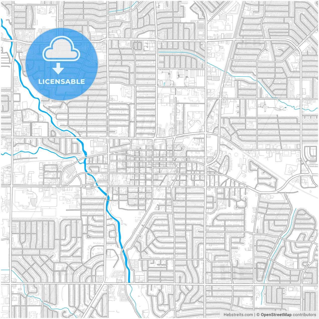 Garland, Texas, United States, city map with high resolution roads.