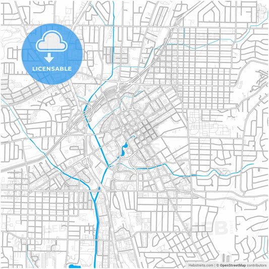 Huntsville, Alabama, United States, city map with high resolution roads.