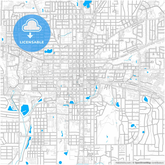 Tallahassee, Florida, United States, city map with high resolution roads.