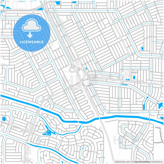 Port St. Lucie, Florida, United States, city map with high resolution roads.