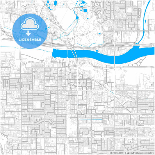 Tempe, Arizona, United States, city map with high resolution roads.