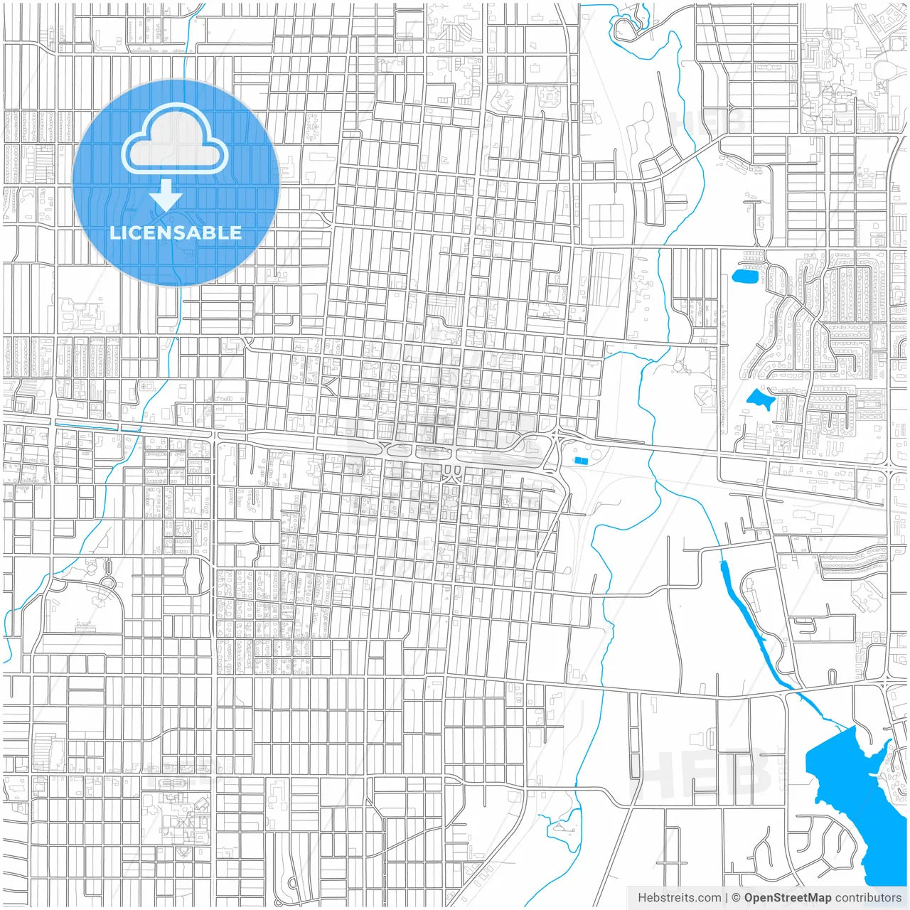 Abilene, Texas, United States, city map with high resolution roads.