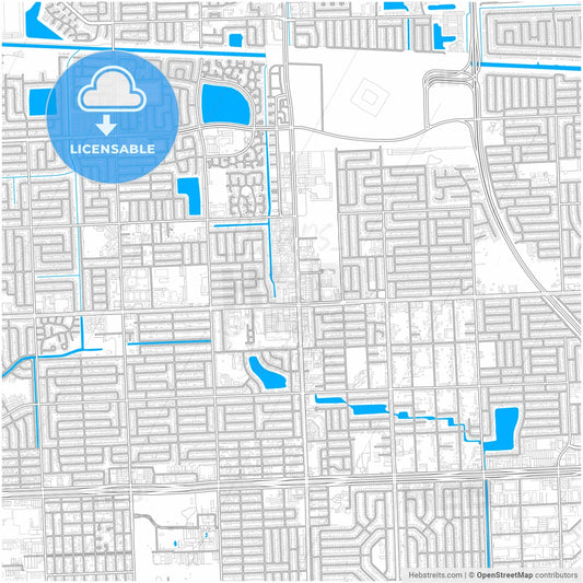 Miami Gardens, Florida, United States, city map with high resolution roads.