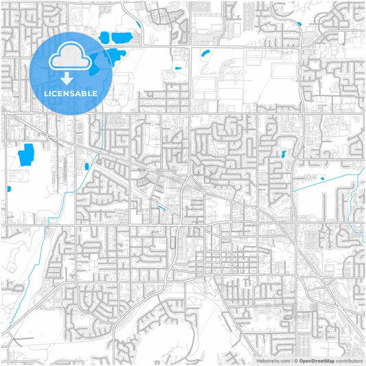 Gresham, Oregon, United States, city map with high resolution roads.