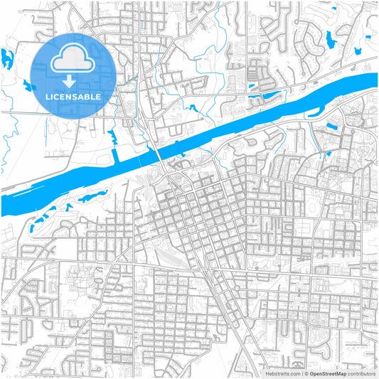 Tuscaloosa, Alabama, United States, city map with high resolution roads.