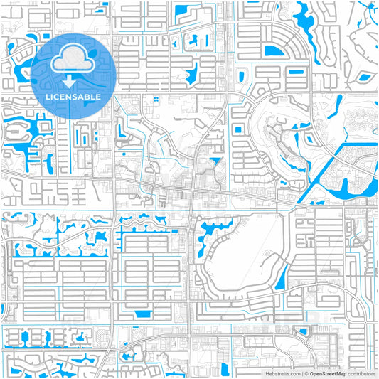 Sunrise, Florida, United States, city map with high resolution roads.