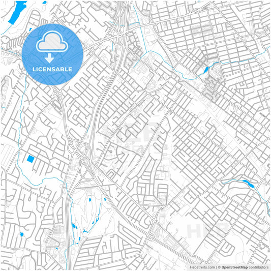Clifton, New Jersey, United States, city map with high resolution roads.