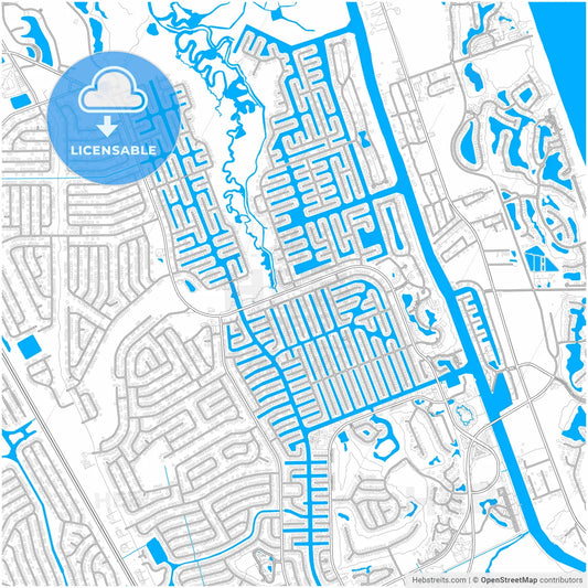 Palm Coast, Florida, United States, city map with high resolution roads.