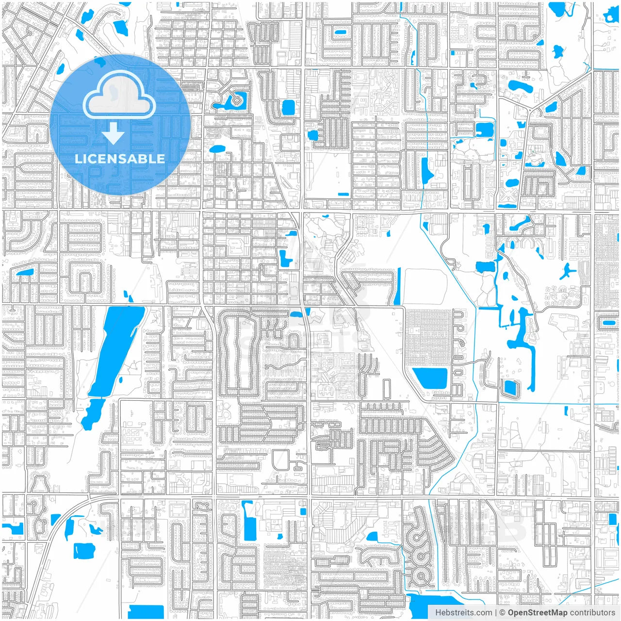Largo, Florida, United States, city map with high resolution roads.