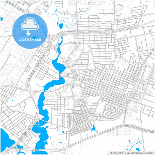 Baytown, Texas, United States, city map with high resolution roads.