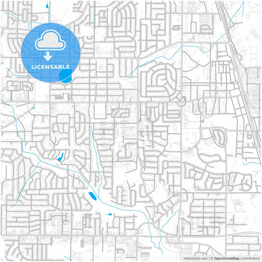 Warner Robins, Georgia, United States, city map with high resolution roads.