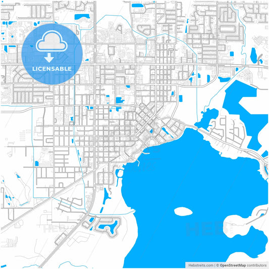 Kissimmee, Florida, United States, city map with high resolution roads.