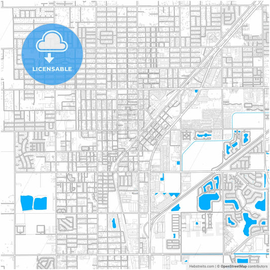 Homestead, Florida, United States, city map with high resolution roads.