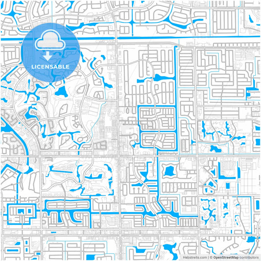 Tamarac, Florida, United States, city map with high resolution roads.