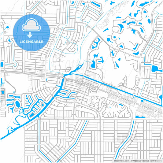 North Port, Florida, United States, city map with high resolution roads.