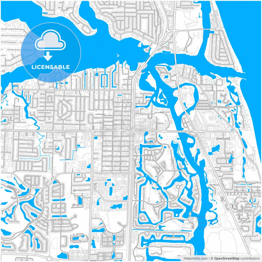 Jupiter, Florida, United States, city map with high resolution roads.