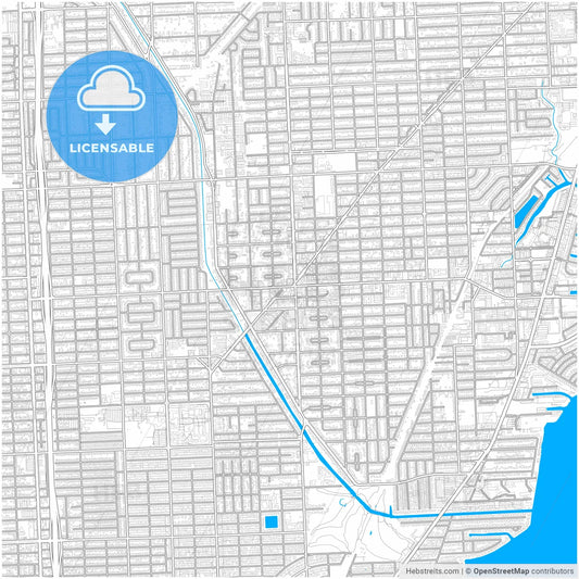 North Miami, Florida, United States, city map with high resolution roads.