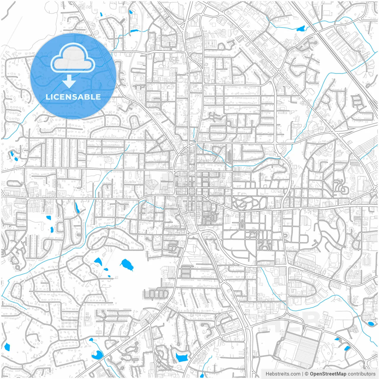 Marietta, Georgia, United States, city map with high resolution roads.