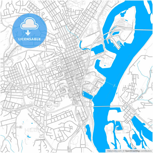 Dubuque, Iowa, United States, city map with high resolution roads.