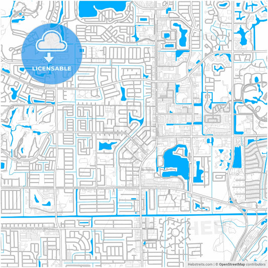 Margate, Florida, United States, city map with high resolution roads.