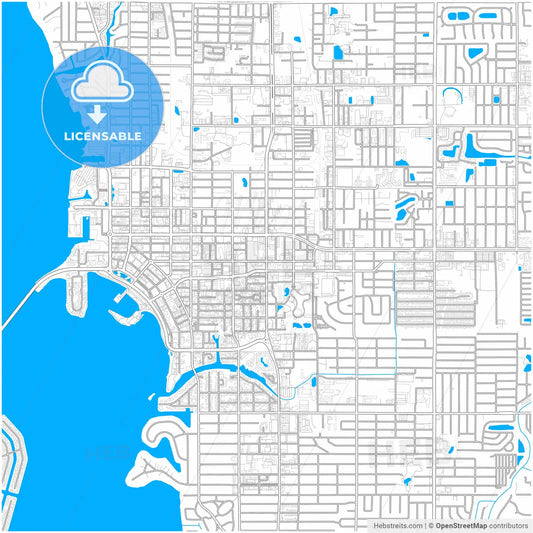 Sarasota, Florida, United States, city map with high resolution roads.