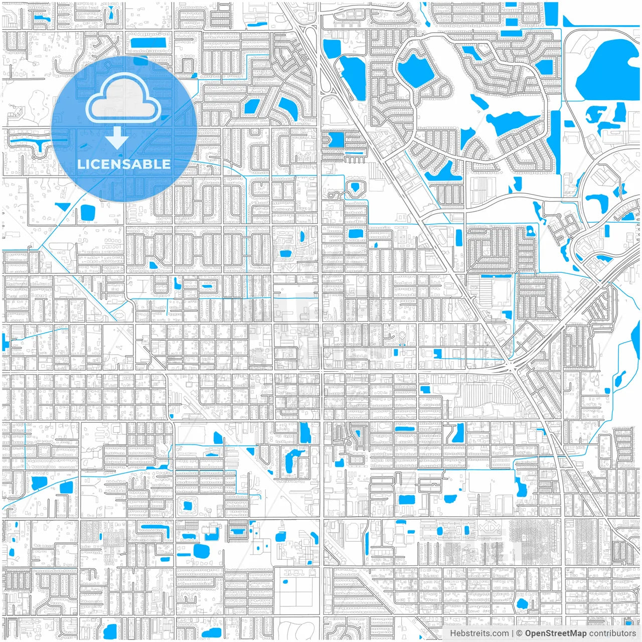 Pinellas Park, Florida, United States, city map with high resolution roads.