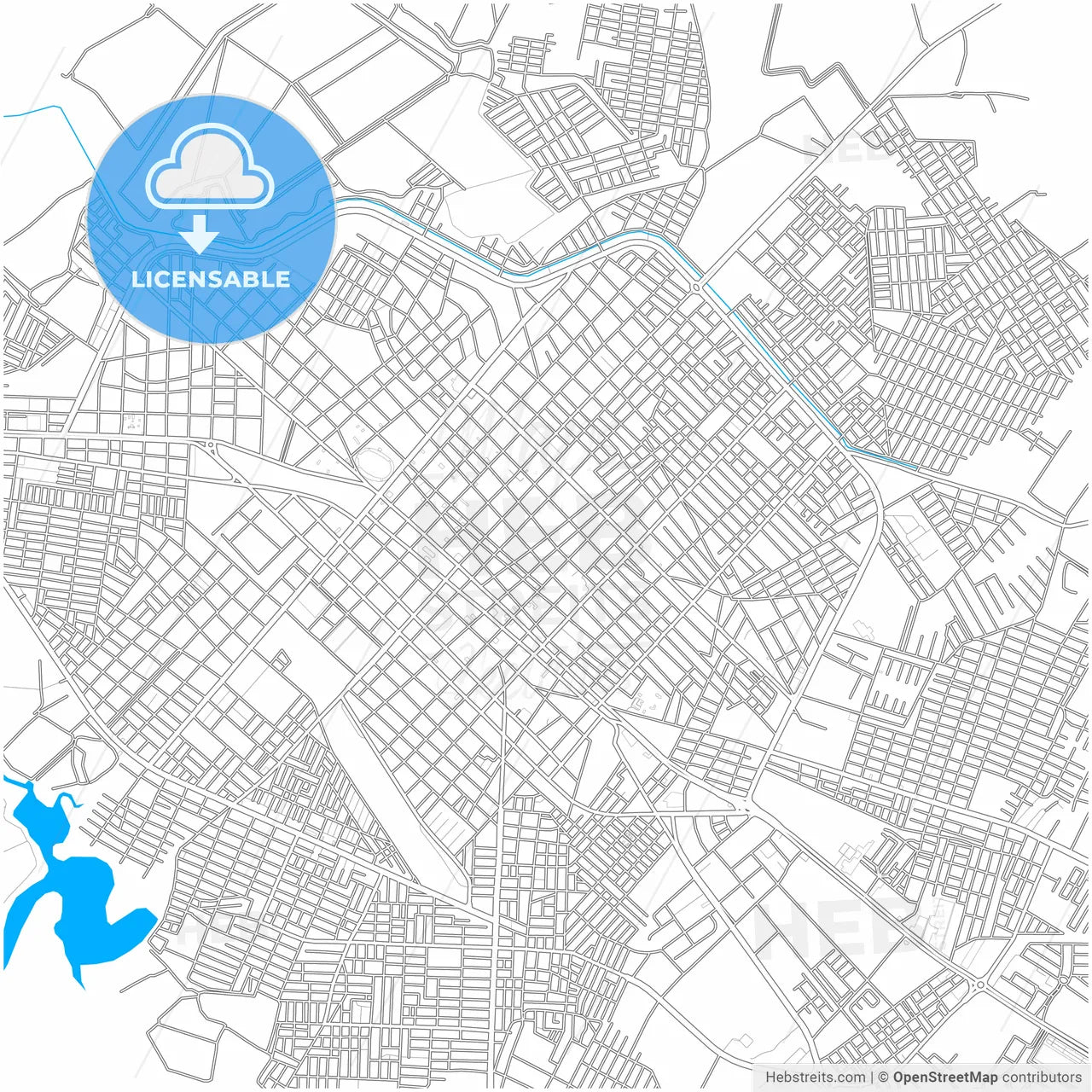 Machala, Ecuador, city map with high resolution roads.