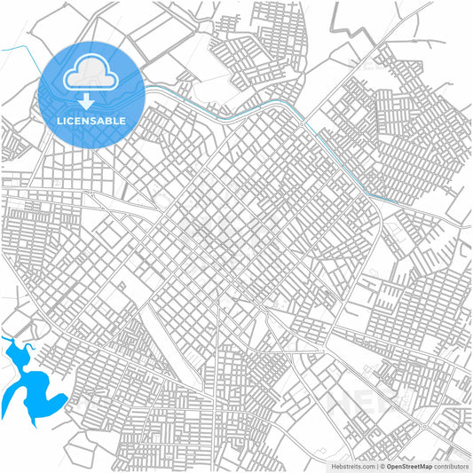 Machala, Ecuador, city map with high resolution roads.