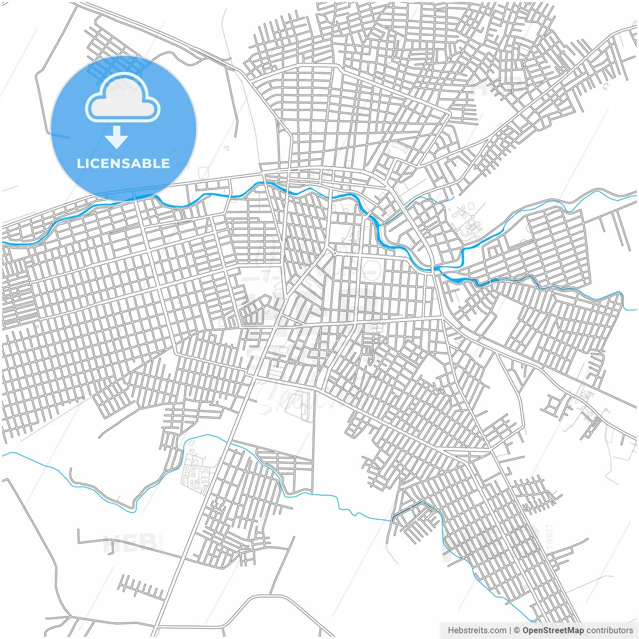 Milagro, Ecuador, city map with high resolution roads.