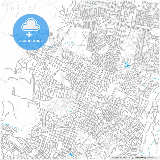Tutamandahostel, Ecuador, city map with high resolution roads.