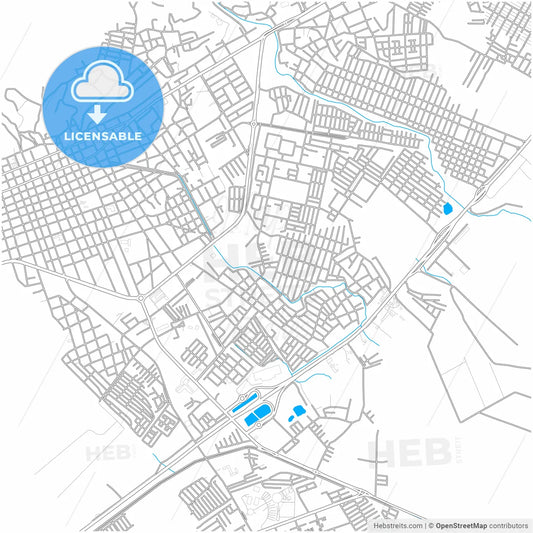 Guanare, Venezuela, city map with high resolution roads.