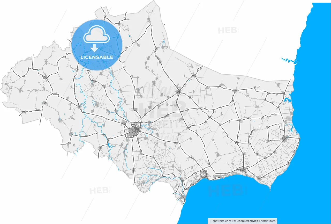 Добрич, Bulgaria, high resolution vector map - Instant download PDF and JPG