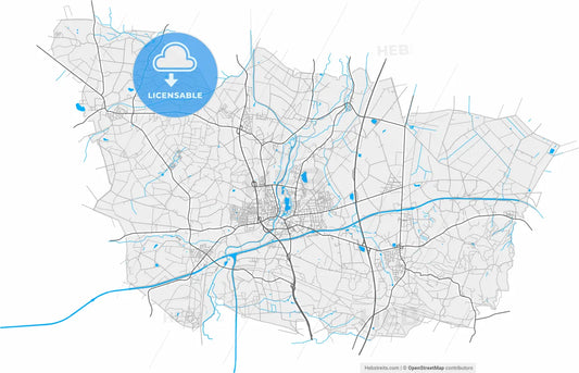 Bramsche, Lower Saxony, Germany, high resolution vector map - Instant download PDF and JPG