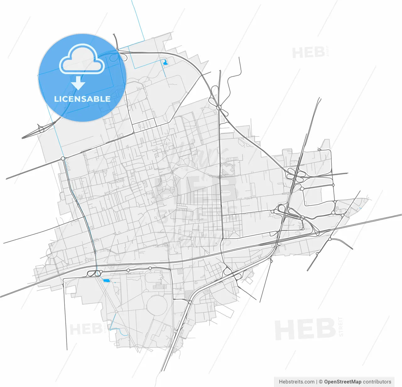 Cinisello Balsamo, Lombardy, Italy, high resolution vector map - Instant download PDF and JPG