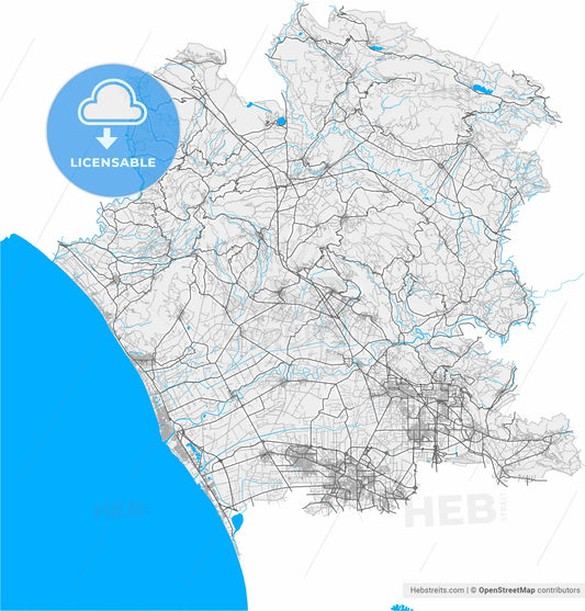 Caserta, Campania, Italy, high resolution vector map - Instant download PDF and JPG