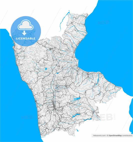 Cosenza, Calabria, Italy, high resolution vector map - Instant download PDF and JPG