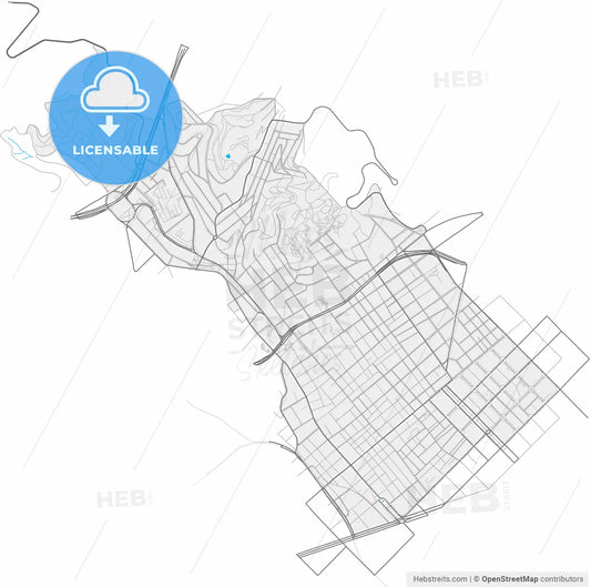 Gràcia, Barcelona, Spain, high resolution vector map - Instant download PDF and JPG