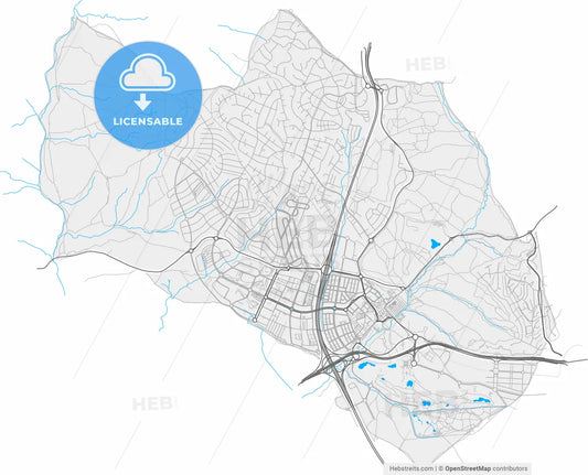 Boadilla del Monte, Madrid, Spain, high resolution vector map - Instant download PDF and JPG